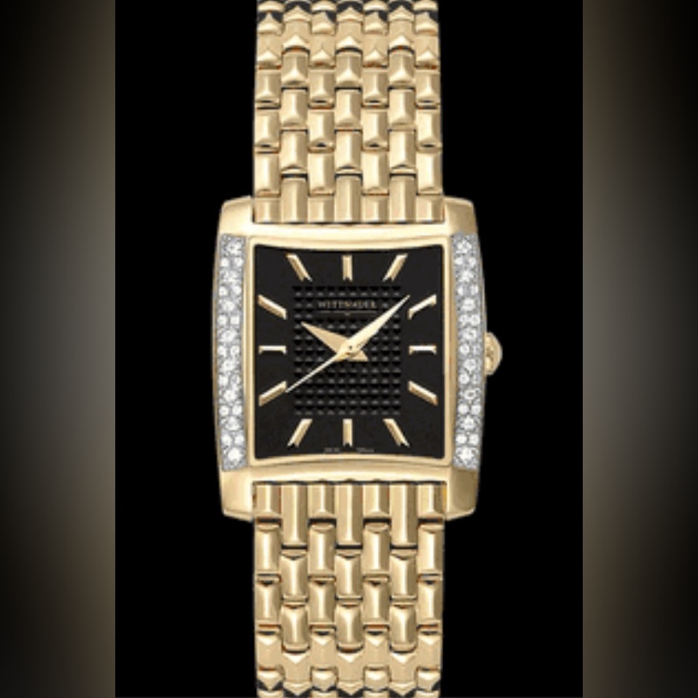 WITTNAUER 90’s VINTAGE ‘Metropolitan’ Gold Tone Diamond Watch w/ Box. VGUC🔥